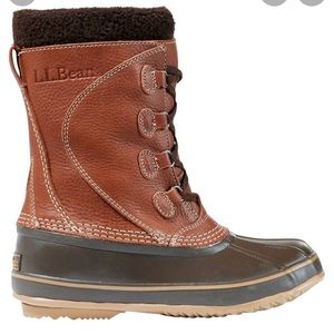 L.L Bean Snow Boots with Tumbled-Leather NWOT